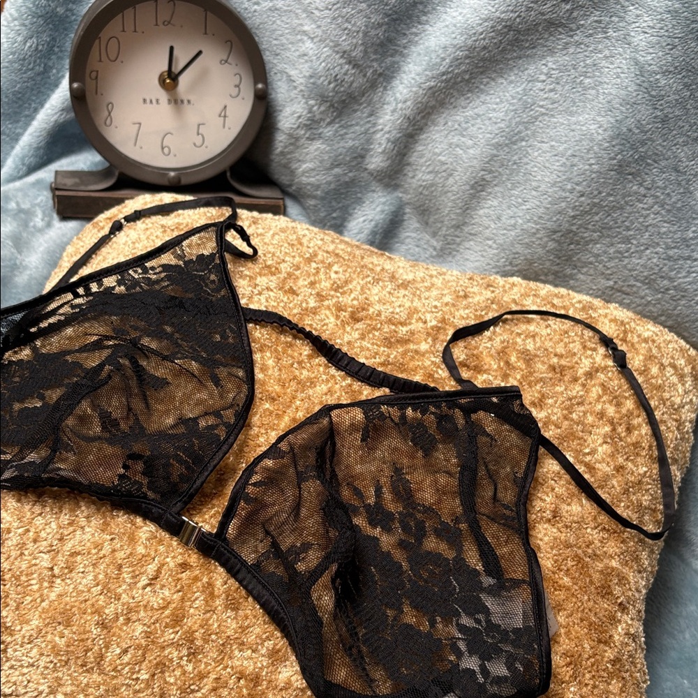 Stella McCartney Sheer Black Lace Bralette
